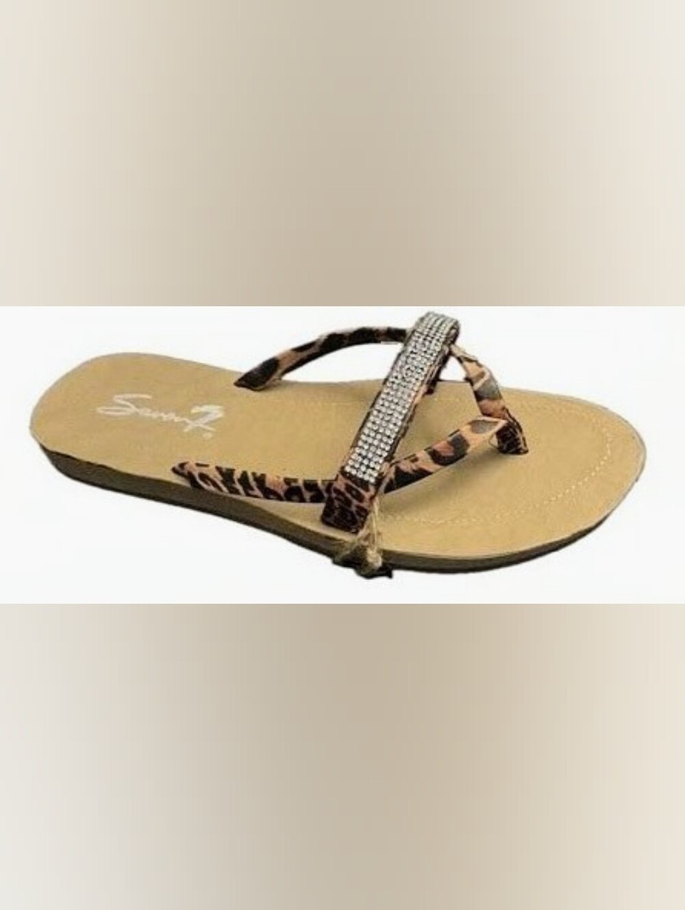 Women's Seven7 Bondi Sandals Flip Flops Cheetah Rhinestones NWT Various Sizes